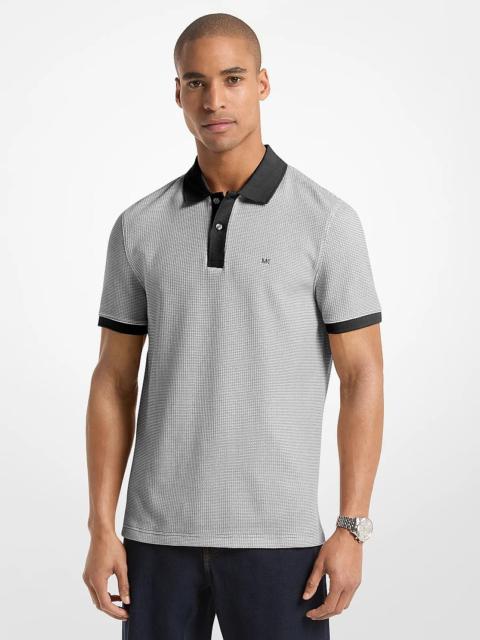 MICHAEL KORS Waffle Stretch Cotton Polo Shirt