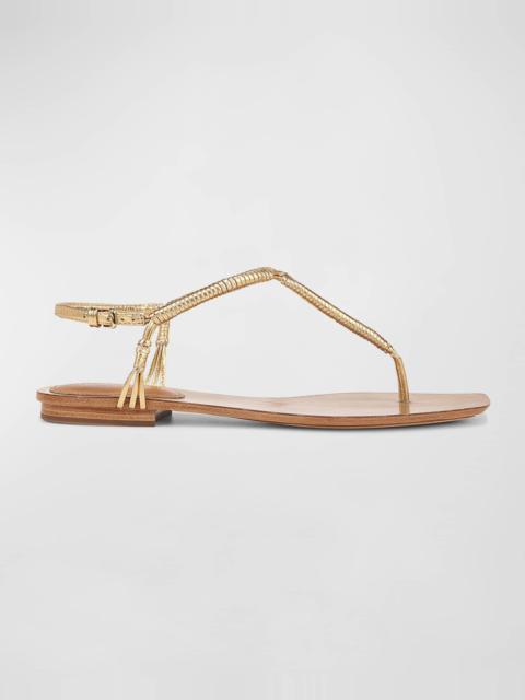 VERONICA BEARD Amelia Metallic Thong Slingback Sandals