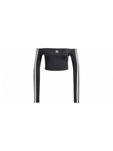 adidas adidas Women's Adicolor Off Shoulder Long Sleeve Long-Sleeve Top Black