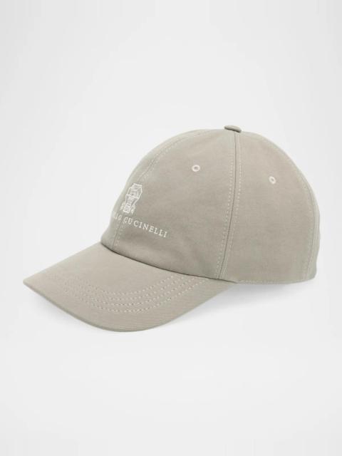 Brunello Cucinelli Logo Denim Baseball Cap