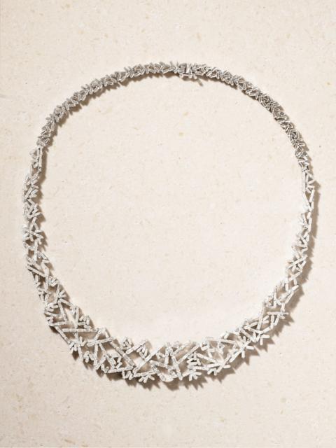 SUZANNE KALAN 18-karat white gold diamond necklace Silver