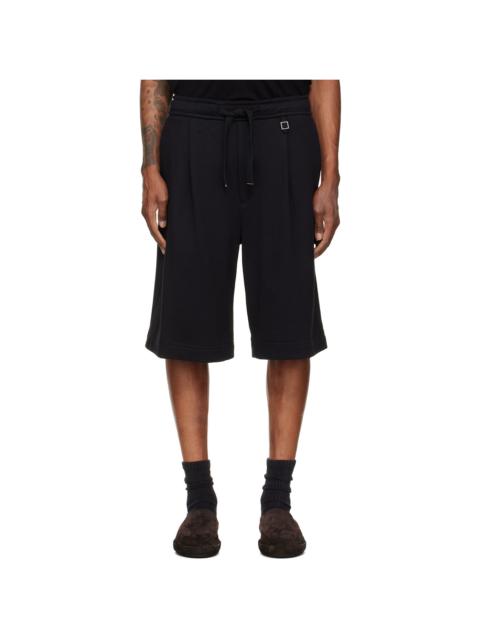 Wooyoungmi Black Single-Pleat Cotton Shorts