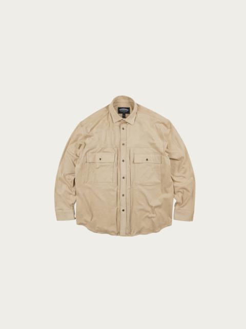 FrizmWORKS Suede Trucker Relaxed Shirt - Sand