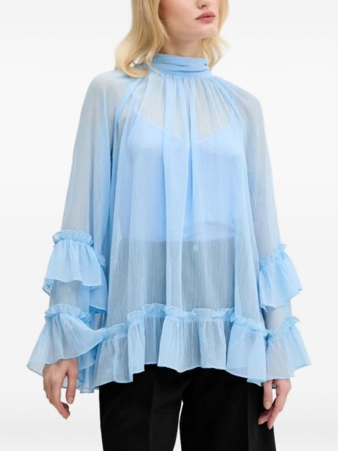 Never Fully Dressed high-neck ruffled top