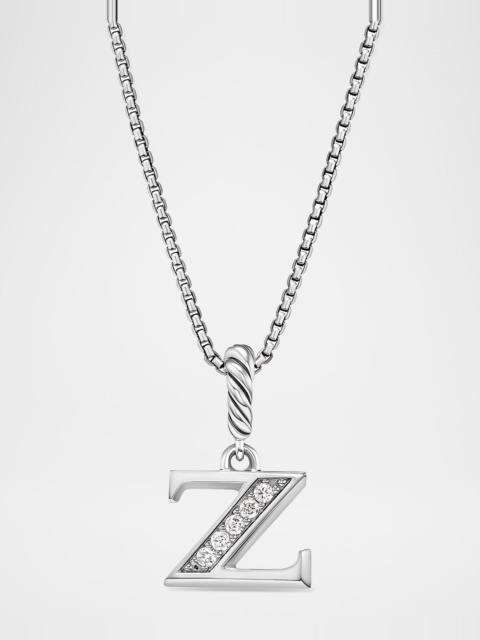 DAVID YURMAN Pave Initial Pendant Necklace with Diamonds in Silver, 17mm