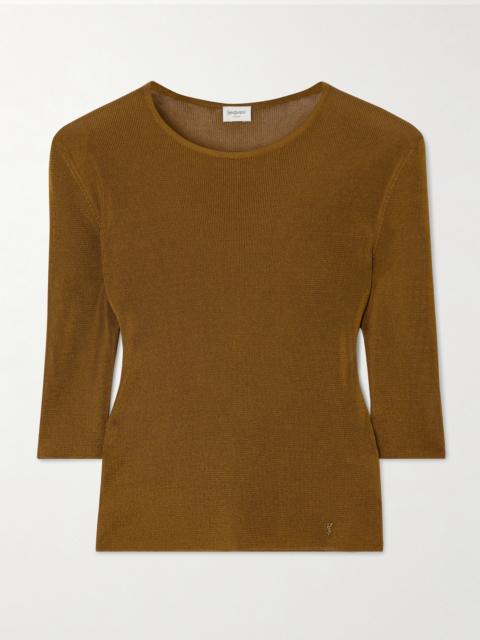 SAINT LAURENT Embellished Knitted Top