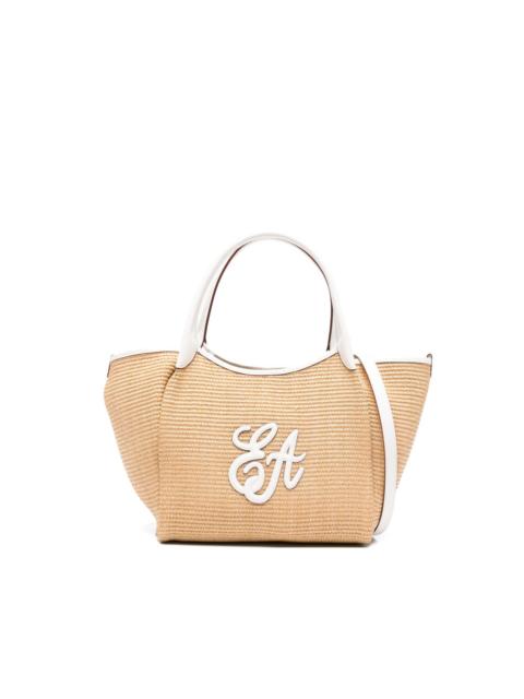 EMPORIO ARMANI medium woven-design tote bag