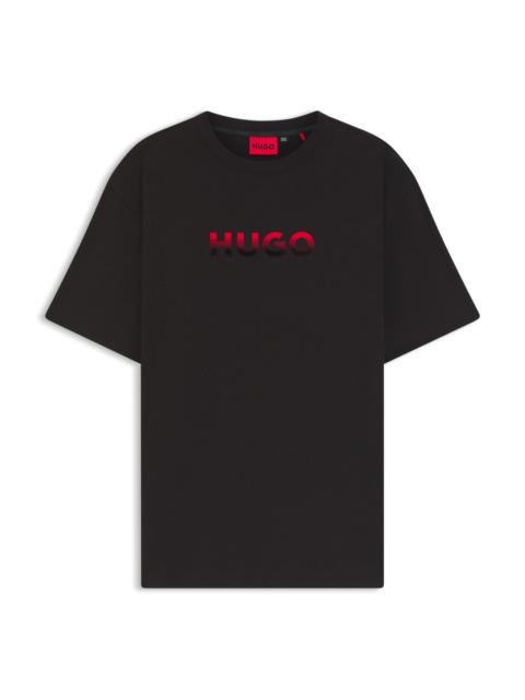 HUGO GRADIENT-LOGO PYJAMA T-SHIRT IN A COTTON BLEND