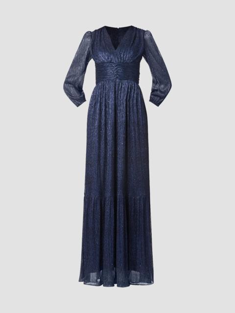 Shoshanna Women's Venus Ruffled Metallic A-Line Gown - Indigo