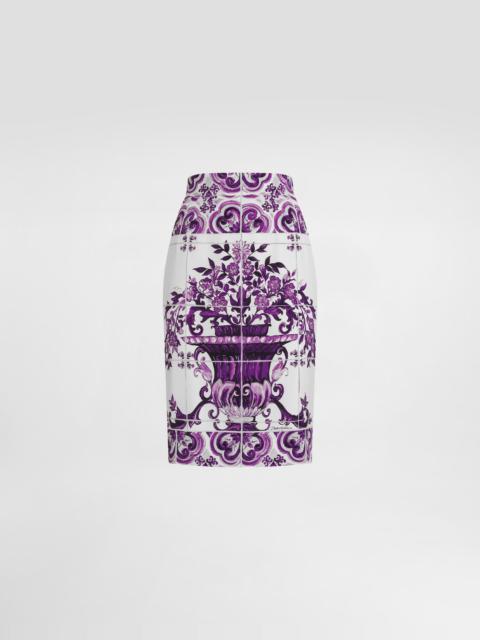 Dolce & Gabbana Majolica-print fitted skirt