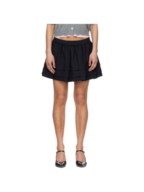 SHUSHU/TONG Navy Tuck Detail Pleated Miniskirt