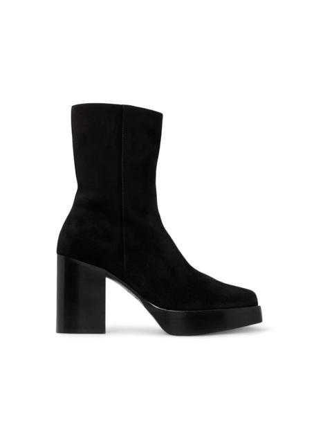 AMIRI AMIRI Square Toe Suede Heel 10cm Booties Black (Women's)