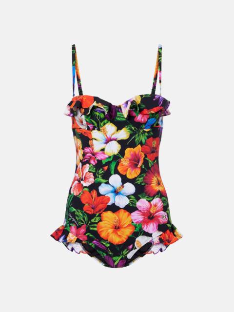 Dolce & Gabbana Floral ruffled swimsuit