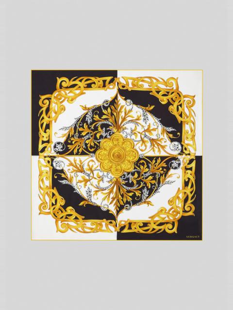 VERSACE Barocco Acanthus Print Silk Foulard