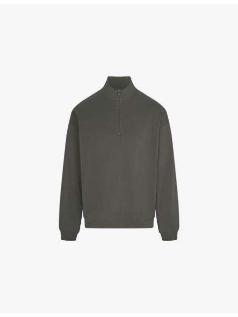 SKIMS Quarter-Zip Relaxed-Fit Cotton and Modal-Blend Pullover