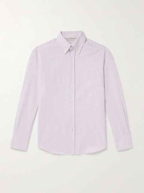 Brunello Cucinelli Button-Down Collar Striped Cotton Oxford Shirt
