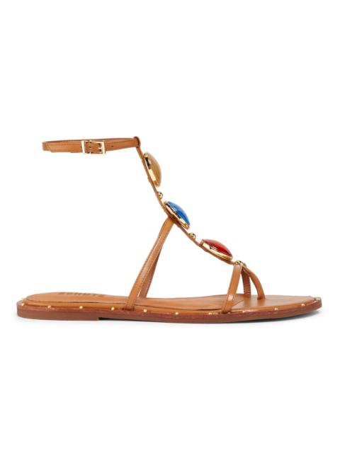 SCHUTZ Women's Milos 25MM Crystal-Embellished Leather Sandals - Miele