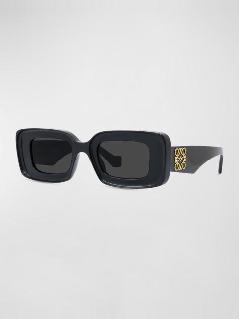 Loewe Anagram Beveled Acetate Rectangle Sunglasses