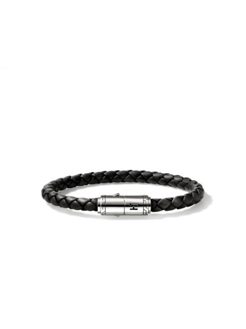 Leather Bracelet, Sterling Silver, 6MM