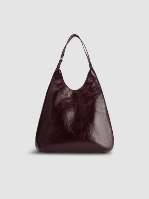 BY FAR Amber Folio Grape Calf Leather Shoulder Bag