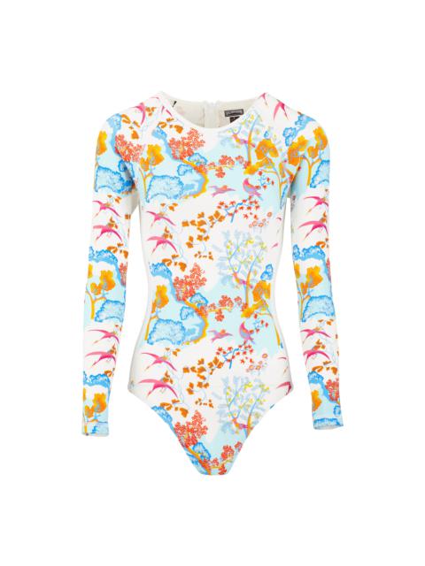 Vilebrequin Women Long Sleeves One-Piece Rashguard Peaceful Trees