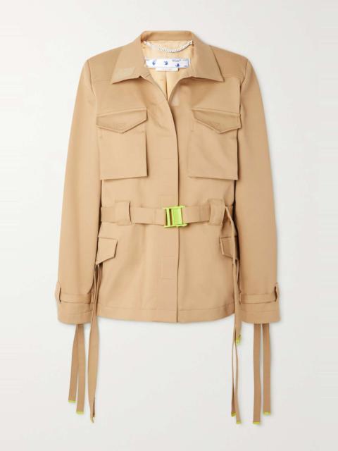 Off-White Belted cotton-blend gabardine jacket
