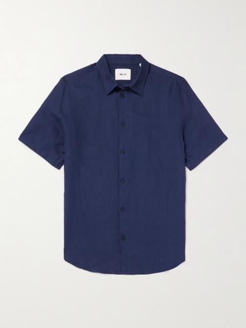 NN07 Enzo 5708 Linen Shirt Navy