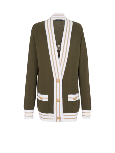 Cashmere cardigan with Balmain logo