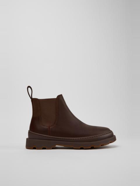 CAMPER Brutus+ Brown Nubuck Ankle Boots for Women.