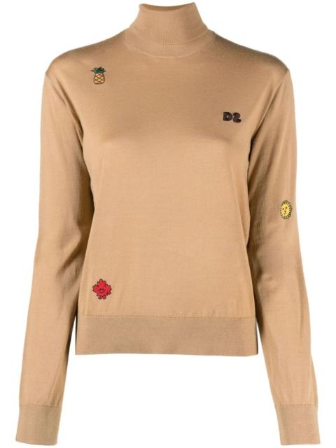 DSQUARED2 logo-embroidered roll-neck jumper