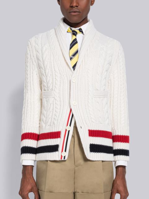 Thom Browne Cashmere Cable Shawl Collar Cardigan