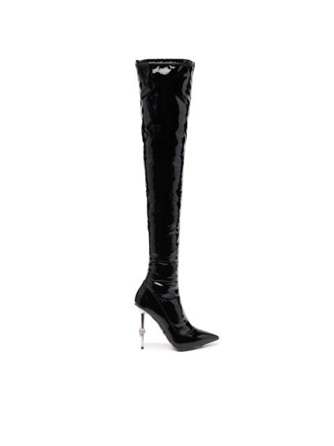 PHILIPP PLEIN Naplak thigh-high boots