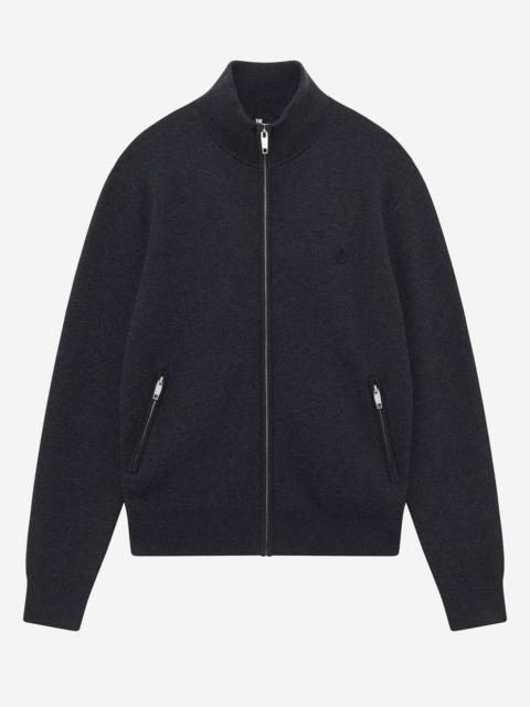 The Kooples DOUBLE-SIDED WOOL CARDIGAN WITH GRAY ZIP