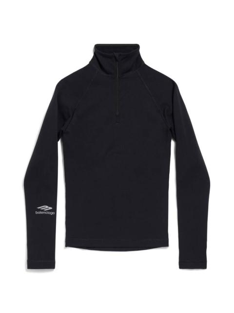 BALENCIAGA Women's Skiwear - 3b Sports Icon Half Zip Fitted Top in Black