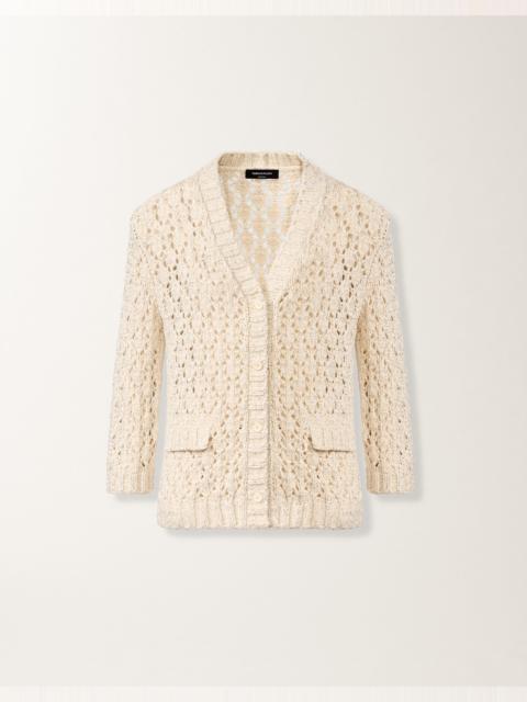 FABIANA FILIPPI Cotton tape cardigan with sequins