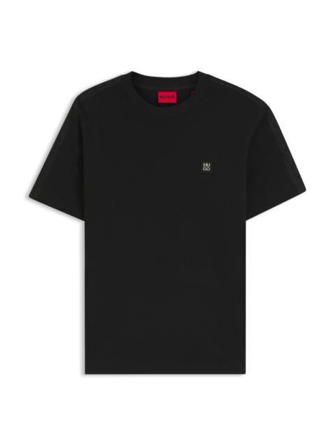 HUGO RELAXED-FIT T-SHIRT IN INTERLOCK COTTON WITH EMBROIDERED SHOULDERS