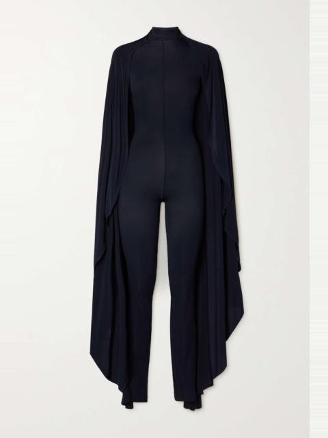 Alaïa Asymmetric draped stretch-jersey turtleneck jumpsuit