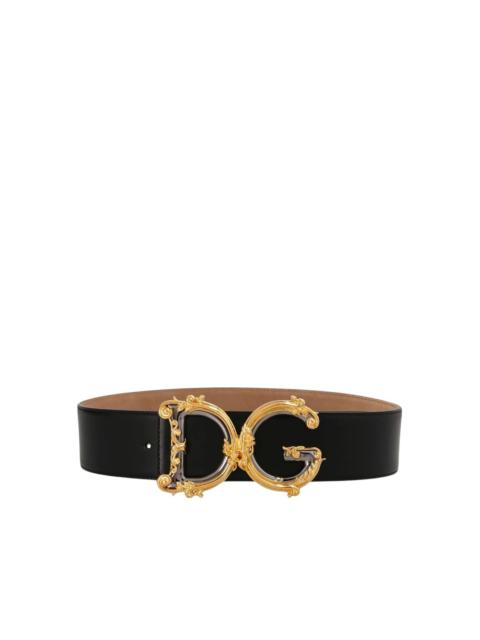 BAROQUE BUCKLE LEATHER BELT WOMAN BLACK