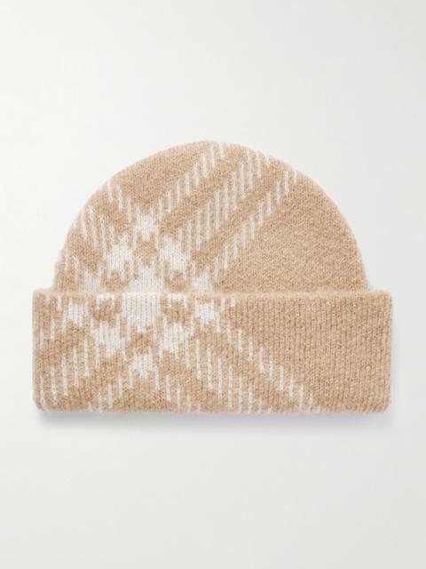 Burberry Checked Mohair-blend Beanie