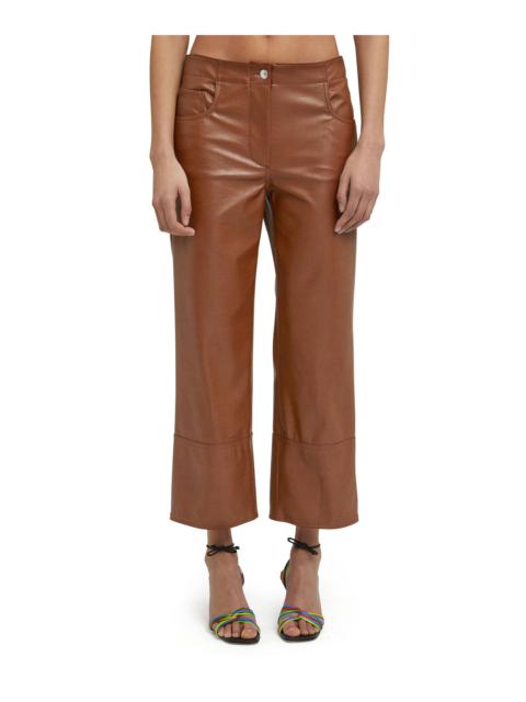 MSGM Faux leather boot-cut pants with straight legs