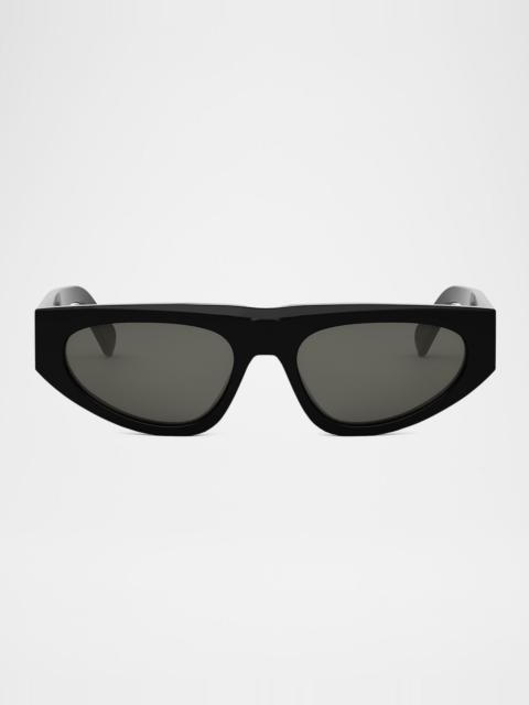 CELINE Men's Monochroms Acetate Rectangle Sunglasses