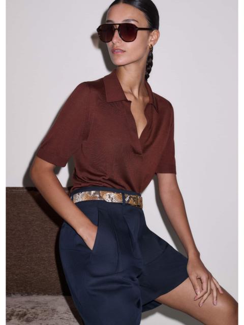 ME+EM Luxe Knit Polo Tee