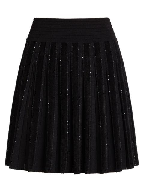Balmain Balmain Sequin-embellished Stretch-knit Mini Skirt