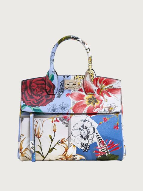 FERRAGAMO FERRAGAMO STUDIO BAG FOULARD PRINT (M)