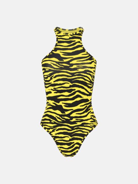 THE ATTICO BLACK AND YELLOW ONE PIECE