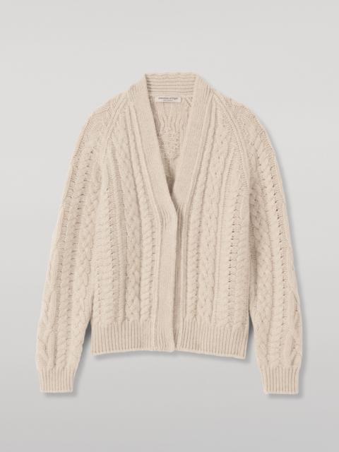 Johnstons of Elgin Mabel Natural Aran Cable Cardigan