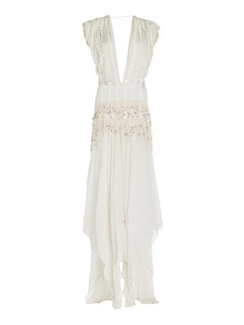 diotima Mona Studded Satin Dress white