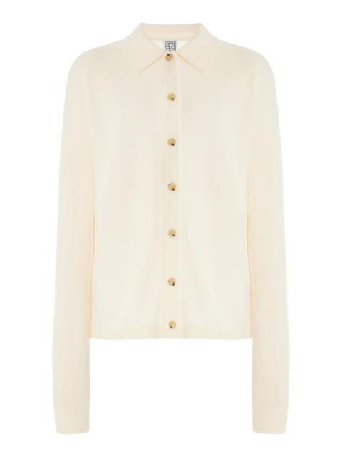 Raglan-Sleeve Cashmere Shirt ivory