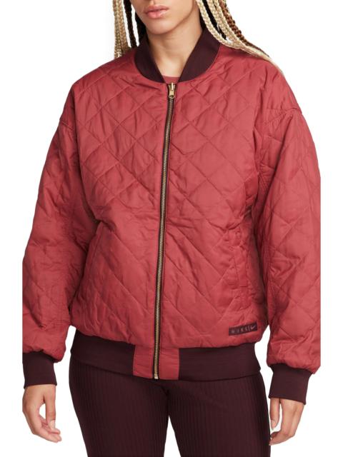 Sportswear Reversible Bomber Jacket in Burgundy Crush/Cedar