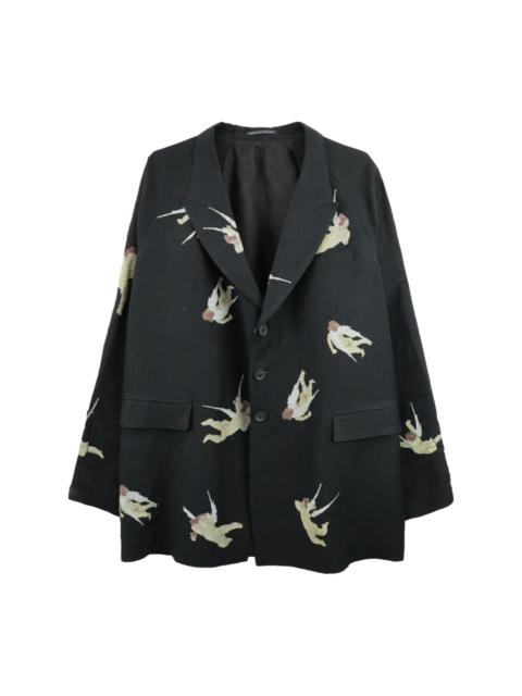 Yohji Yamamoto angels-print single-breasted blazer